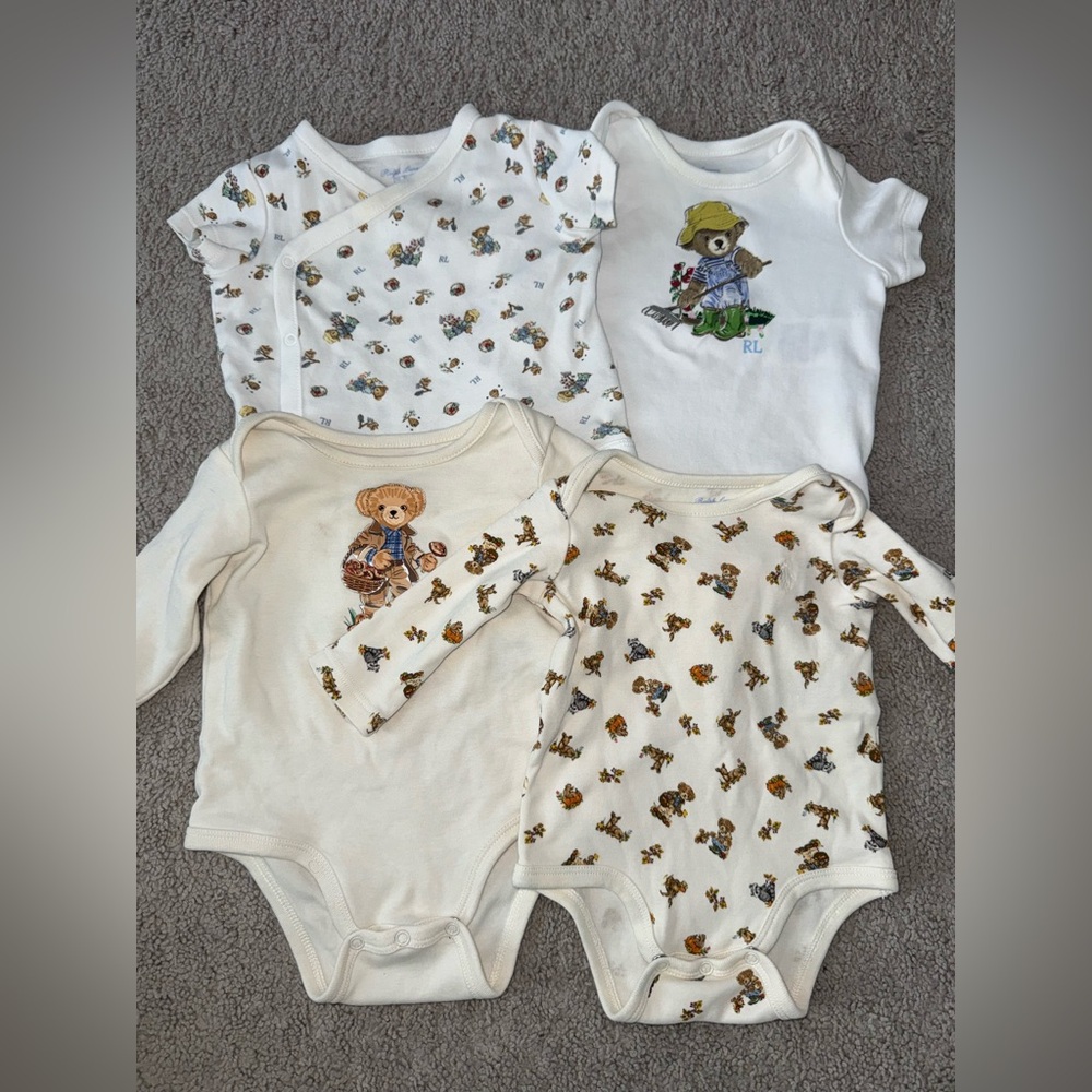 Ralph Lauren baby boy bear sweatshirt set and bodysuits - Picture 4 of 7